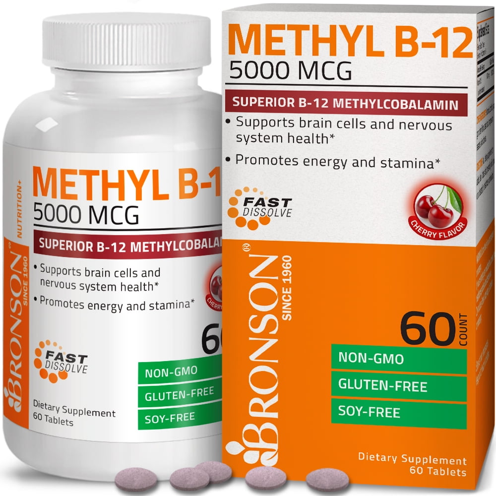 Vitamin Methyl B12 5000 mcg Superior B12 Methylcobalamin Non GMO