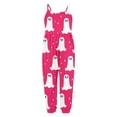 thumbnail image 4 of Weebloom Halloween Rompers For Girls Fashionable Casual Pumpkin Printed Suspender Jumpsuit Leisure Onesie,Hot Pink, 4 of 5