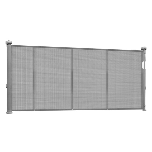 Retractable Baby Gate 34 Inch Tall Extends to 110 Inch Mesh Material Indoor Stairs Doorways Hallways Gray