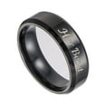 thumbnail image 2 of Jiyike 12# Her King His Queen Titanium Stainless Steel Couples Finger Ring His and Hers Couple Wedding Promise Rings (Black), 2 of 10