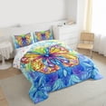 thumbnail image 3 of Castle Fairy Colorful Butterfly Twin Comforter Sets for Female,Exotic Style Bedding Set, 3 of 8