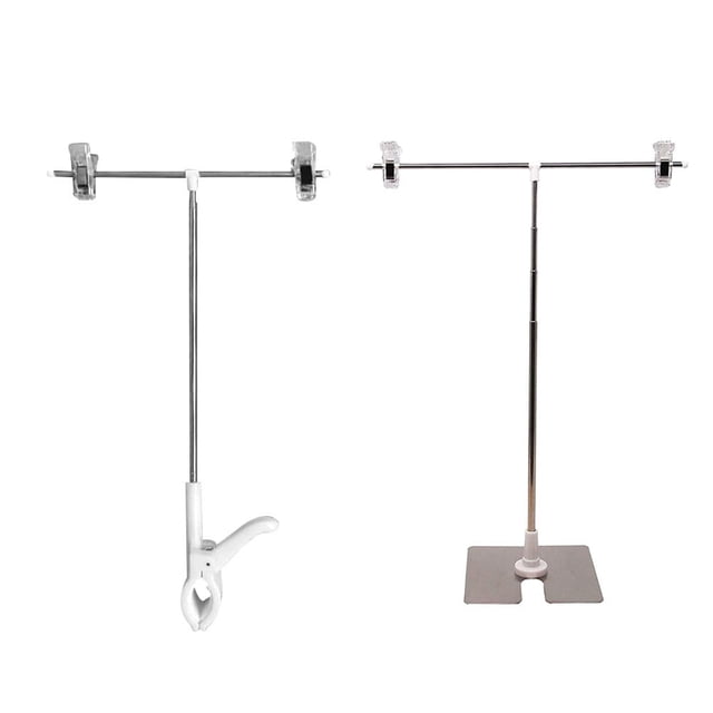 Miangastore 2 Pcs Support d'Affichage en Acier Inoxydable Clip en Forme de T Hauteur Réglable Support d'Affiche
