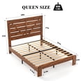 thumbnail image 5 of Queen Bed Frame Headboard , Wood Platform Bed Frame , Noise Free,No Box Spring Needed and Easy Assembly Tool,Large Under Bed Storage, Vintage Brown, 5 of 9