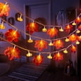 thumbnail image 5 of Cheapark Fall Decor Fall Garland With Pumpkin Lights & Enlarged Maple String Lights Halloween Pumpkin Decor, 9.8 Ft 20 Pcs Led Waterproof Battery Operated Thanksgiving For Home Indoor Outdoor, 5 of 8