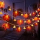 thumbnail image 5 of Guirnalda de luces de calabazas con hojas de arce | Decoración de Halloween, Acción de Gracias y Otoño, 5 of 9