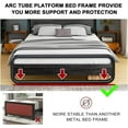 thumbnail image 4 of Catrimown King Size Bed Frame with LED Light Headboard, Metal Platform Bed with Wooden Headboard, Black, 4 of 7