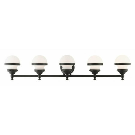 

5 Light Bathroom Light in Modern Style 42.5 inches Wide By 8.25 inches High-Black Finish Bailey Street Home 218-Bel-4188781