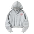 thumbnail image 2 of Sudadera con Capucha Recortada para Mujer, Sudadera con Cordón, Ropa Deportiva Elegante, Sudadera con Capucha Sencilla, Top Recortado para Viajes, Com XL, 2 of 8