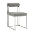 thumbnail image 5 of Anastasia Dining Chair with Brushed Stainless Steel and Light Gray Fabric - Set of 2, 5 of 9
