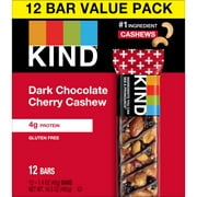 KIND Gluten Free Ready to Eat Dark Chocolate Cherry Cashew Snack, Value Pack, 1.4 oz, 12 Count Box