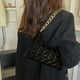 thumbnail image 4 of Nuevo bolso de mano tipo baguette de cuero artificial con contraste de diamantes y un solo hombro debajo del brazo, 4 of 5