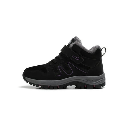 

Tenmix Women Men Warm Casual Shoes Comfort Sneakers Non-Slip Walking Shoe Plush Lined Winter Boot Hiking Lightweight Breathable Snow Boots Women s Black Purple 7.5