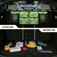 thumbnail image 4 of KUIFORTI St. Patrick's Day Car Trunk Organizer with 4 Large Storage Bag Green Leaves Car Organization Super Capacity Adjustable Backseat Hanging Organizer for SUV,Truck,Van, St. Patricks Day Decor, 4 of 6