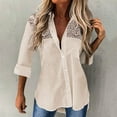 thumbnail image 2 of Babysbule Womens Long Sleeve Tops Fashion Women's Loose Buttons Solid Lapel Long Sleeves T- Blouse Tops, 2 of 6