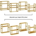thumbnail image 4 of 2 PCS Over Toilet Shelving Unit for Bathroom, Adjustable Bathroom Organizers and Storage with Hanging Rod, Wood Color 16.6"Lx5.9"Wx 16.9"H Utility Shelf for Living Room Kitchen Bathroom, 4 of 6