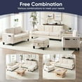 thumbnail image 6 of ZAFLY 3PCS Sectional Couch Set, Living Furniture Sofa Sets, Include Sofa, Loveseat & Chair - Beige, 6 of 7