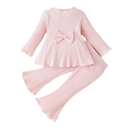 

JDEFEG Baby Girl Clothes 6 Months Summer Kids Toddler Baby Girls Autumn Winter Print Cotton Long Sleeve Ribbed Tshirt Tops Pants Sert Clothes Mint Bodysuit Red 110