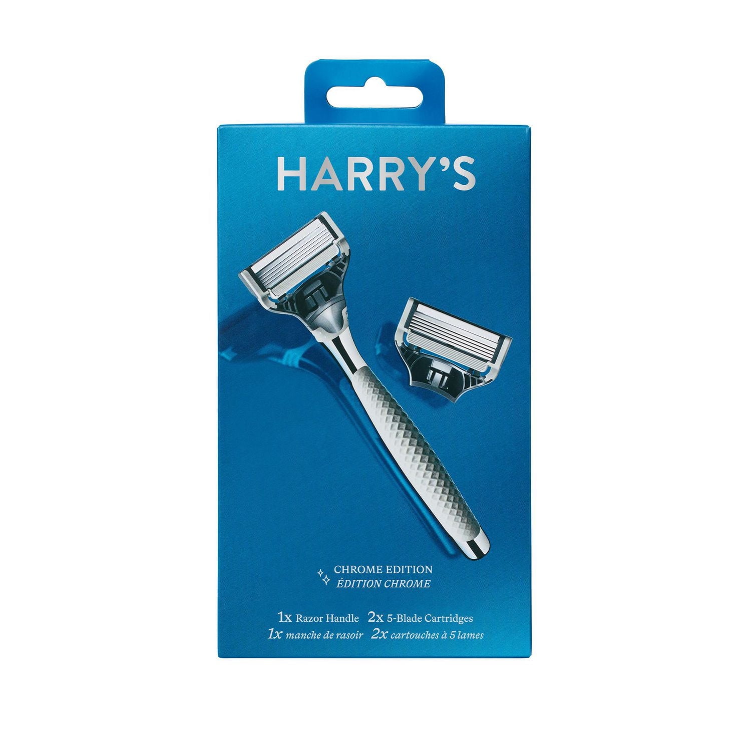 Rasoir Harry’s pour hommes Manche Édition chrome 1 manche + 2 cartouches