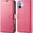 thumbnail image 1 of UTAH-Wallet Case for iPhone 16 6.1", [RFID Blocking] [4 Card Slots] TPU Interior Protective Case, Magnetic Closure Folio Shockproof PU Leather Cover Compatible with iPhone 16 5G 2024, Hot Pink, 1 of 4