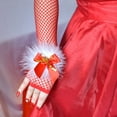 thumbnail image 3 of 1 Paire de Gants en Maille de Noël pour Femmes, Haute Élasticité, Sans Doigts, Gants en Résille Rouges, Cosplay, Scène, Performance, Accessoires de Fête, 3 of 9