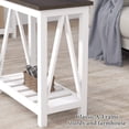 thumbnail image 3 of Farmhouse End Table, Rustic Vintage Narrow End Side Table with Storage Shelf for Small Spaces, Nightstand Sofa Table for Living Room, Bedroom White, 3 of 4