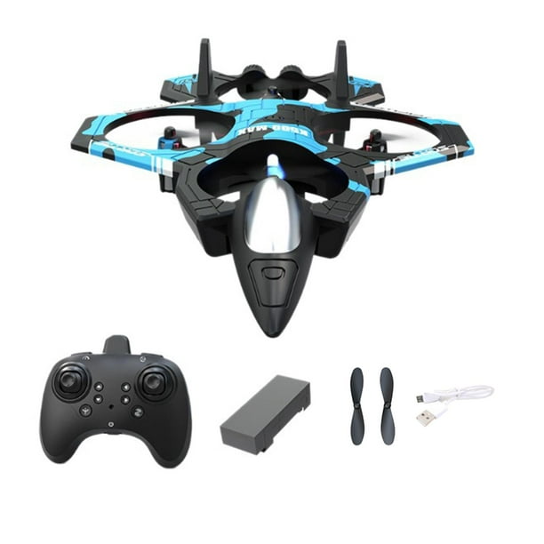 Avión de control remoto RC con espuma ligera, juguete de planeo portátil para exteriores azul