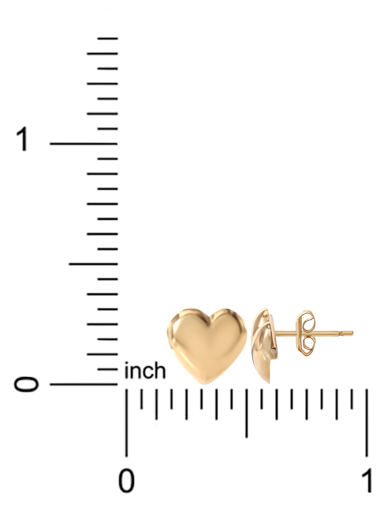 Brilliance Fine-Women’s 14K Yellow Gold Heart Stud Earrings