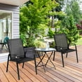 thumbnail image 3 of Costway 2PCS Patio Chairs Outdoor Dining Chair 11.5 lbs Of Eachtough Garden Deck Yard W/Armrest Black, 3 of 10