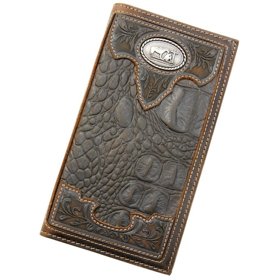Cody James Men's Bi-Fold Crocodile Print Embossed Rodeo Wallet - CJAFA21WT1 One Size