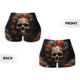 thumbnail image 3 of Sikiie Vintage Butterfly Flower Skull Print Workout Shorts Women Scrunch Butt Gym Shorts Seamless High Waist Tummy Control Yoga Biker Athletic Shorts, 3 of 5