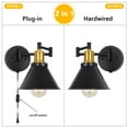 thumbnail image 5 of Oumilen SWING ARM Bedroom, Bedside Reading Wall Sconce, Brass & Black, 5 of 9