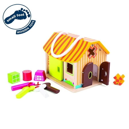 Small Foot Wooden Toys - Wood Shed With Keys Motor Skills Playset