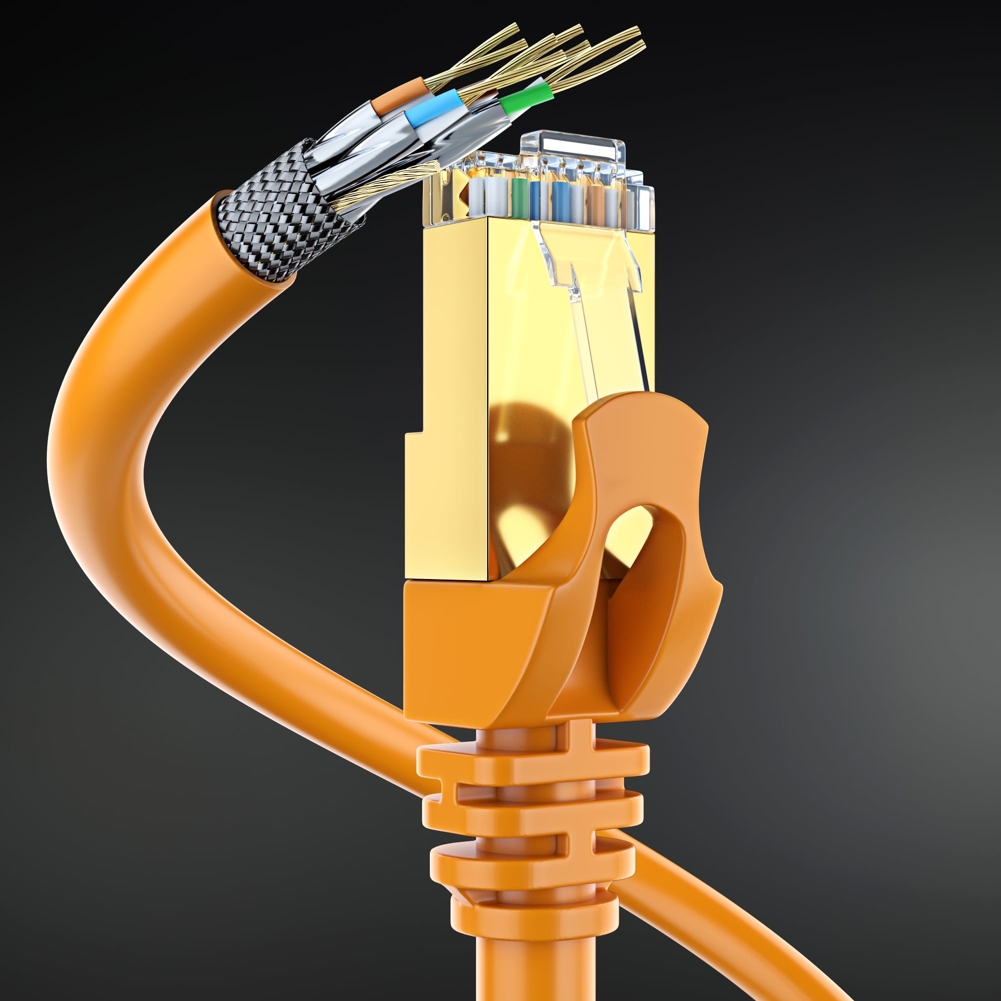 Cat 7 Ethernet Cable 100 ft - High-Speed Cat7 Internet & Network LAN Patch Cables, RJ45 Connectors - Perfect for Gaming, Streaming, and More (Orange)