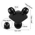 thumbnail image 3 of Black Aluminum Alloy Y Shape Block Splitter Fuel Fitting Adapter 12AN to AN10 to AN10 Male Thread, 3 of 6