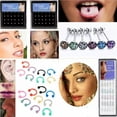 thumbnail image 3 of EOEMY 60Pcs Steel Body Piercing Nose Ear Hoop Bone Rings Lip Segment Jewelry-24Pcs -Colorful, 3 of 9
