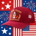 thumbnail image 2 of vigerkar 250 Anniversary USA Hat Embroidered Patriotics Eagle Trucker Cap 250th Anniversary Mesh-Back Cap for Men Women (Wine, One Size）, 2 of 9