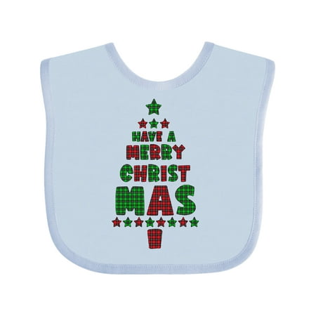 

Inktastic Have a Merry Christmas Red and Green Plaid Tree Gift Baby Boy or Baby Girl Bib