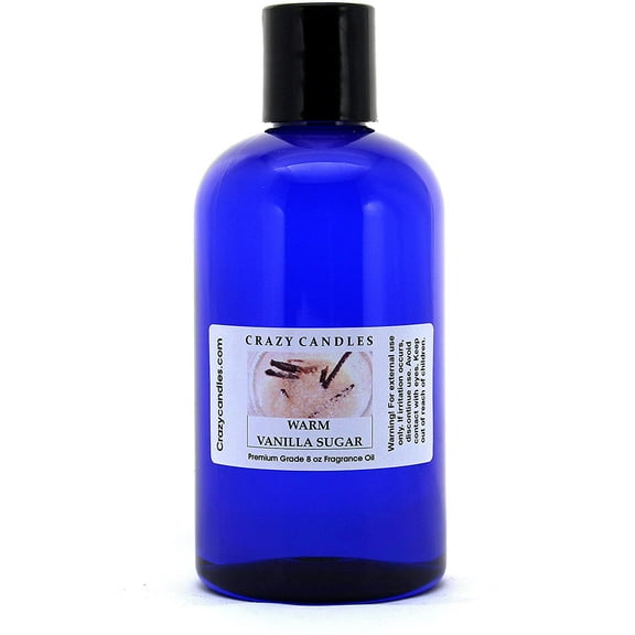 Crazy Candles 8oz Warm Vanilla Sugar Bottle 8 Fl Oz Each (237ml) Premium Grade Scented Fragrance Oil