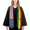 thumbnail image 3 of Ghana Mix United States Flag Graduation Stole Sash For Study Aboard International Students, 3 of 9
