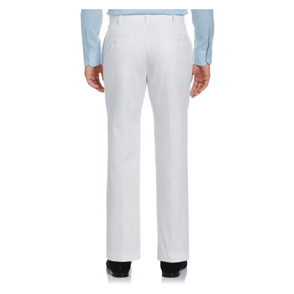 CUBAVERA Cotton-Linen Flat Front Textured Pants,White, 36/30