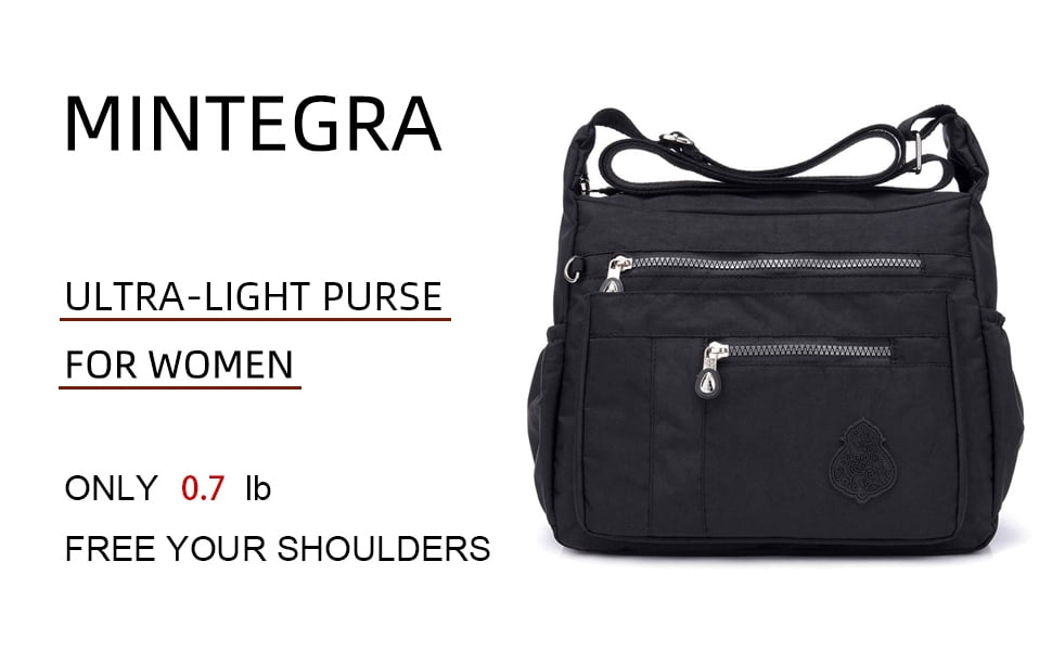 MINTEGRA Crossbody Bag for Women Nylon Waterproof Shoulder Purse Messenger Bag Lightweight Pocketbooks
