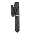thumbnail image 4 of Jacob Alexander Men's Woven Bold Vine Pattern Slim 2.5 inch Width Neck Tie - Black, 4 of 7