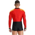 thumbnail image 4 of CHICTRY Men Halloween Ringmaster Dancewear Long Sleeve Tassel Jumpsuits Bodysuits Red XL, 4 of 5