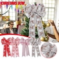 thumbnail image 2 of Matoen Christmas Large Bows, Red Linen Bows for Wreath Floral, Christmas Tree Topper, Outside Bowknot Red Bow for Car Wall Garden Yard Front Door, 2 of 4