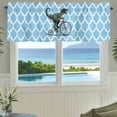 thumbnail image 3 of Morocco Light Blue Farmhouse Short Window Curtain Valances, Cute Dinosaur Bike Vintage Rod Pocket Kitchen Valances for Living Room Bedroom Bathroom Cafe 60" x 18", 3 of 8