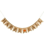 Happy Fall Pumpkin Burlap Banner Harvest Home Decor Bunting Flag Garland Party Thanksgiving Day Decoration