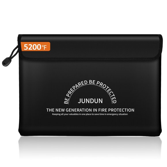 JUNDUN Fireproof Document Bag with 5200â?? Heat Insulated,14.0â?x10.4â?