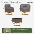 thumbnail image 5 of Aoxun 7 Piece Patio Furniture Set Wicker Rattan Patio Conversation Set Outdoor Sectional Sofa Set with Coffee Table and 4” Thickened Cushions, Gray(Waterproof Cover Included), 5 of 8