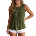 thumbnail image 4 of MAFYTYTPR Women's Tiered Ruffle Knit Tank Tops Spring Summer Solid Color Round Neck Casual Tops for Everyday Wear 1PC S-XXL, 4 of 9