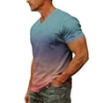 thumbnail image 6 of XIYON Father's Day T Shirts for Men Short Sleeve V Neck Gradient Print Summer Breathable Fashion Tee Top With Pocket For Casual Daily Wear,Light Blue,XXL, 6 of 8
